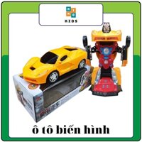 Xe ô tô đồ chơi biến hình robot siêu nhân cho bé, xe hơi đổi hình có âm thanh chạy bằng pin cho trẻ em 2 3 4 5 6 tuổi