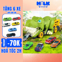 Xe Ô Tô Đồ Chơi Cho Bé Trai Mô Hình Khủng Long Nuốt Ô Tô Con, Tặng Kèm 6 Ô Tô - Đồ Chơi Khủng Long Nuốt Xe