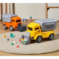 Xe ô tô đồ chơi Khủng Long, Vịt vàng chở lego 124 chi tiết lắp ráp cho bé trai bé gái Mít Baby Store