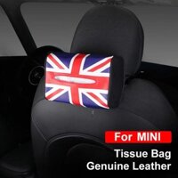 Xe Ô Tô Microfiber Da Khăn Giấy Túi Hộp Ghế Sau Khăn Ăn Giá Đỡ Cho Mini Cooper Một S JCW R55 R56 F54 F55 F60 Phụ Kiện Xe Hơi