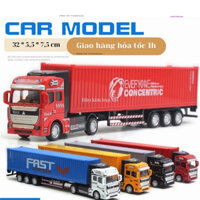Xe ô tô mô hình, xe hợp kim, xe tải đầu kéo container, xe kim loại, món quà ý nghĩa với các bé trai