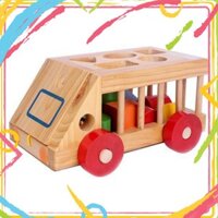 Xe Ô Tô Thả Hình trí óc Cho Bé Đồ Chơi Gỗ Made In Việt Nam