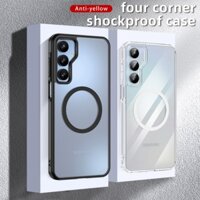 Xe Ô Tô Từ Vòng Hút Giá Đỡ Mờ Dành Cho Samsung Galaxy A16 5G Bốn Góc Chống Sốc Túi Khí Trong Suốt