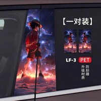 Xe Ô Tô UV Mờ Trung Tâm Cột Miếng Dán Sáng Tạo B Cột Một Mảnh Luffy Miếng Dán Trang Trí Trung Tâm Cột Hoạt Hình Miếng Dán