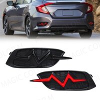 Xe Phía Sau Ốp Lưng Phản Quang Đèn LED Sương Mù Lái Xe Chạy Đèn Cho Xe Honda Civic 2016 2017 2018 2019 2020 Đuôi Đèn 12V Chống Thấm Nước