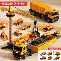 Xe Phóng Biến Dạng Cho Trẻ Em Trượt Quán Tính Lùi Xe Lưu Trữ Bộ Container Xe Kỹ Thuật Thi Đấu Xe Đường Sắt Đồ Chơi