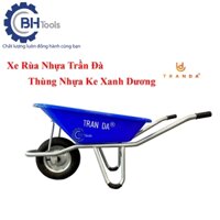 Xe rùa thùng nhựa xanh dương KE, sườn mạ kẽm, bánh hơi 3.50-8, tải trọng 150 Kg