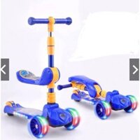 XE SCOOTER 3 BÁNH 3 IN 1 BÁNH XE CÓ ĐÈN LED , CÓ ĐỆM NGỒI , CÓ NHẠC