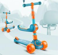 XE SCOOTER 3 BÁNH 3 IN 1 BÁNH XE CÓ ĐÈN LED , CÓ ĐỆM NGỒI , CÓ NHẠC
