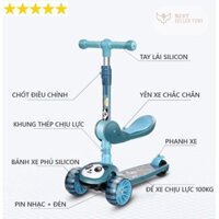 Xe Scooter 3 In 1 Có Nhạc - Đèn - Chòi Chân Chịu Lực 100Kg