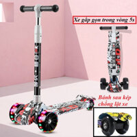 Xe scooter chòi chân cho bé xe trượt cho bé 7 tuổi  bánh xe phát sáng chịu tải 100kg.
