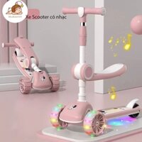 Xe Scooter Có Nhạc Và Đèn Phát Sáng, Xe scooter chòi chân cho bé ZinBang 3in1 trượt tập đi 1-6 tuổi