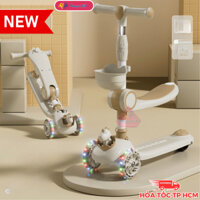 Xe Scooter Xe Trượt Cho Bé Bánh Có Đèn, có ghế ngồi, đa năng, 3 bánh Cho bé từ 1-10 tuổi