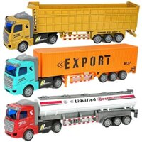 Xe tải bán tải kéo lùi cho trẻ em, xe tải chở hàng, xe tải kéo, xe tải container, đồ chơi mô hình cho bé trai