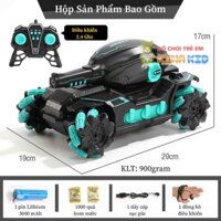 Xe Tăng Điều Khiển Từ Xa Bằng Cảm Biến Đeo Tay Và Remote 2.4Ghz Tank Fight, Xoay 360 Độ, Bắn Đạn Nước