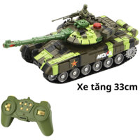Xe tăng điều khiển từ xa T90 chạy bánh xích, xoay nòng, kích thước 33cm