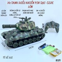 Xe tăng (tank) quân đội điều khiển từ xa 0185- động cơ tốc độ cao,phun khói nhẹ bắn đạn nước -điều khiển 4 chiều , đk xo