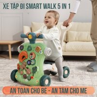 Xe Tập Đi Baby Walker Cho Bé Từ 4 Tháng Biến Đổi 5 Chức Năng Có Khóa Bánh An Toàn (Phiên bản mới nhất: 5 Chức năng)