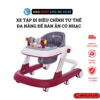 Xe tập đi cho bé có khay đồ ăn đồ chơi phát nhạc, Xe tập đi đa năng tạo hướng cố định khi bé di chuyển từ 6-15 tháng