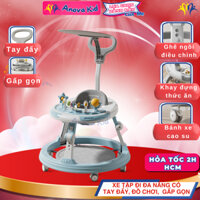 Xe tập đi đa năng cho bé 928DL có đèn nhạc, phanh tự động, 6 mức điều chỉnh độ cao, BH 1 NĂM Anova Kid