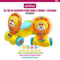 Xe tập đi kế hợp xe chòi chân kiêm xe scooter 3 trong 1 hình sư tử có nhạc cho bé Winfun  0855