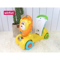 Xe tập đi kết hợp xe chòi chân và xe scooter 3 trong 1 hình sư tử có nhạc cho bé Winfun 0855