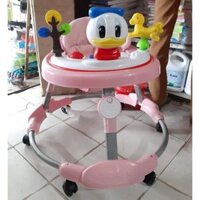Xe tập đi vịt Donal khung sắt cho bé. Xe tập đi tròn phát nhạc, điều chỉnh độ cao