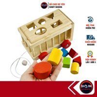 Xe thả hình khối bằng gỗ cho bé - đồ chơi gỗ