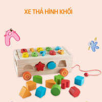 xe thả hình khối bằng gỗ