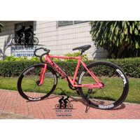 xe thể thao Fixed gear và single màu CAM bánh đen (kèm strap và đồ lắp )