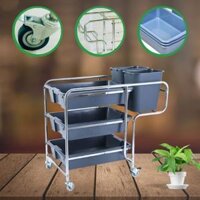 Xe thu dọn bát đĩa thùng nhựa