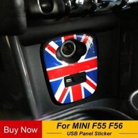 Xe Thuốc Lá Bật Lửa AUX USB Bảng Điều Khiển Viền Ốp Lưng Epoxy Miếng Dán Decal Cho Mini Cooper F55 F56 Trang Trí Nội Thất