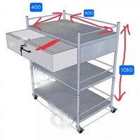 Xe Tiêm 3 Tầng 400x600x1050 Có Hộc
