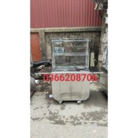 Xe trà trái cây, chè, trà sữa 6 khay 1/6 có kính 2 tầng