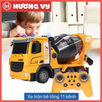 Xe trộn bê tông đồ chơi điều khiển từ xa 11 chức năng, xoay trộn như thật có đèn, nhạc,còi