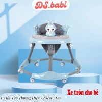 Xe tròn tập đi kết hợp bàn ăn dặm cao cấp cho bé có nhạc và đèn