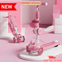 Xe trượt khủng long có ghế ngồi, Xe scooter cho bé 3 bánh, CÓ ĐÈN PHÁT SÁNG Cho bé từ 1 - 10 tuổi