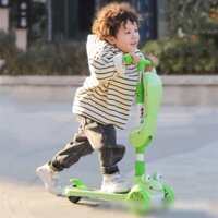Xe Trượt Scooter Cao Cấp hình ếch, gà, máy bay, gấu, Xe Chòi Chân Cho Bé 3 In 1 - Giúp Bé Vận Động CÓ ĐÈN NHẠC