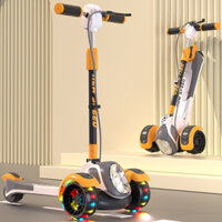 Xe trượt scooter cao cấp ,Xe trượt scooter bản nâng cấp tải trọng 200kg có đèn nhạc và phanh kép an toàn.