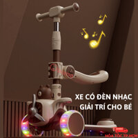 Xe trượt scooter cho bé, CÓ ĐÈN NHẠC, Xe scooter 3 bánh CÓ TAY ĐẨY, XE CHÒI CHÂN cho bé từ 1-10 tuổi