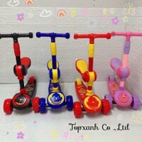 Xe trượt Scoter 3 bánh đa năng có đèn led phát sáng, có nhạc và ghế ngồi cho trẻ em - Xe thăng bằng có nhạc dành cho bé