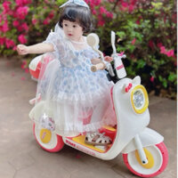 Xe Vespa điện cho bé mẫu mới 2024, xe máy điện trẻ em, xe điện cho bé có đèn, nhạc cho bé Misa kids
