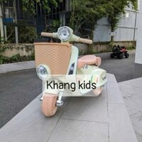 xe vespa điện cho bé Q618, xe vespa điện có đèn và nhạc, xe vespa điện trẻ em Khang Kids