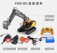 Xe Xúc Điều Khiển Từ Xa VOLVO E568-001 – Mô Hình Cỡ Lớn 61cm, Đổi Đầu Gầu/Kẹp/Khoan, Remote 2.4GHz, Có Pin Sạc - Toykids38