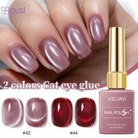 Xeijayi Oxblood Red Crystal Cats Eye Nail Gel New White Ruby Glass Bead Nail Art Set qusl