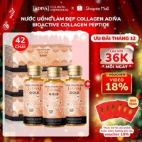 Xem ngay Combo 3 Hộp Nước Uống Làm Đẹp Collagen ADIVA Gold (42 Chai) Giúp Làn Da Giảm Nếp Nhăn Và Chống Lão