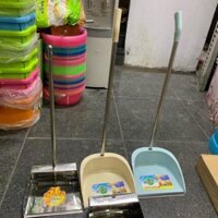 Xẻng hót rác có cán i nốc và mặt nhựa hàng nhập khẩu cao cấp - Trắng,Cán i nốc mặt nhựa