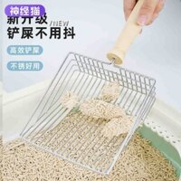 Xẻng inox cán gỗ, dễ dọn dẹp, vệ sinh cát thú cưng