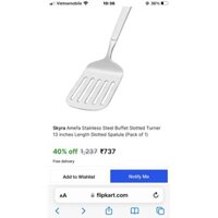 Xẻng lỗ/ Sạn chiên cá, xào đồ ăn inox 18/10 hàng xuất Âu hãng Ameffa cao cấp sáng bóng bền đẹp