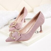 XEO 9333-9 GIÀY CAO GÓT AIKO MŨI ĐÁ CÁCH ĐIỆU 5CM